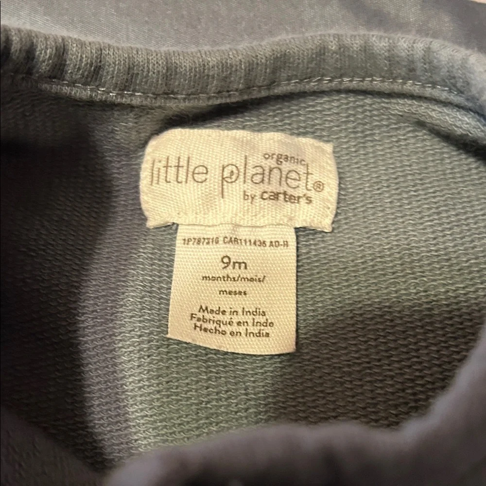 Adorable Gray Baby Dress with Wood-like Buttons - Picture 2 of 6